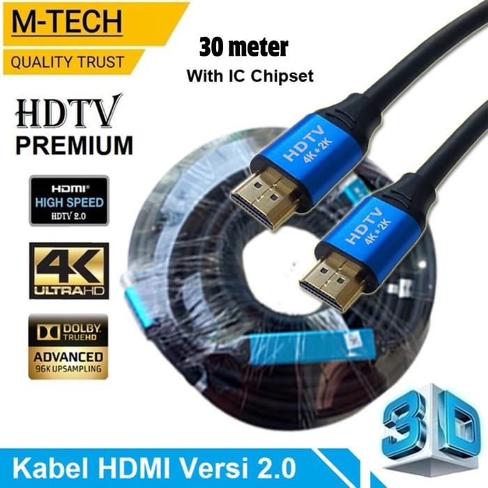 Jual Kabel HDMI+CHIPSET M-TECH v.2.0/b Ultra HD 4K 30 Meter Gold ...