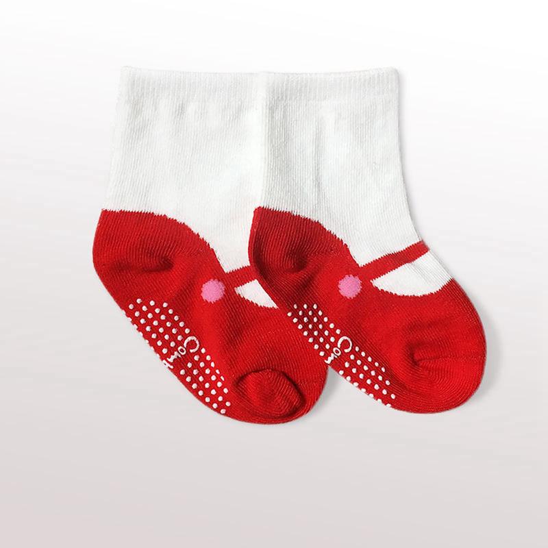 Tất Đi Trong Nhà Chống Trượt Cho Em Bé Gái, Chất Liệu Cotton, Thiết Kế Chắp Vá, Thoáng Khí, Kiểu Tất Ngắn 6