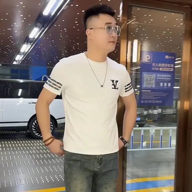 Áo Sơ Mi Nam, Chất Liệu Cotton, ngắn Tay, Dáng Ôm, Màu Trắng, Áo Thun