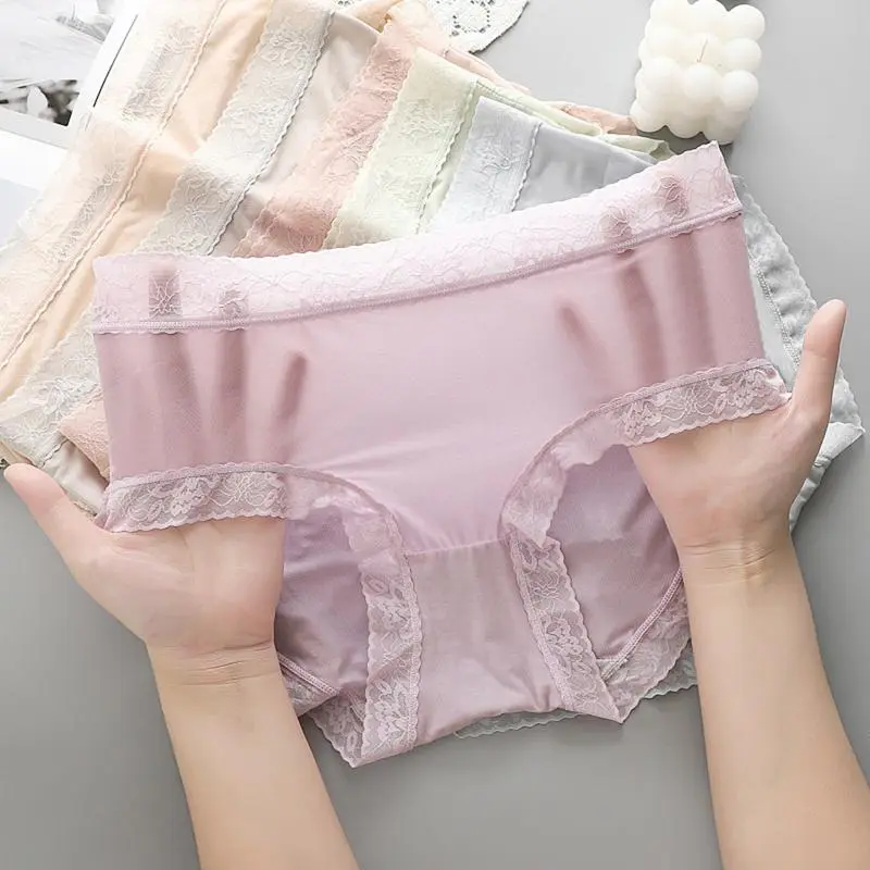 Set 5 Quần Lót Su Tàng Hình Akiko, Cạp Phối Ren Hoa Hồng, Chất Mát, Màu Pastel Nhẹ Nhàng 6