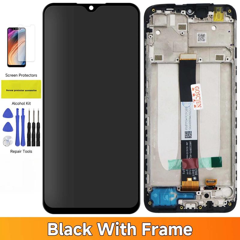 Màn hình hiển thị LCD, Chất lượng cao 100%, dành cho màn hình Xiaomi Redmi 9A, với khung, Lắp ráp màn hình cảm ứng, Tương thích với Redmi 9A, 9C và 9 màn hình hiển thị LCD 8