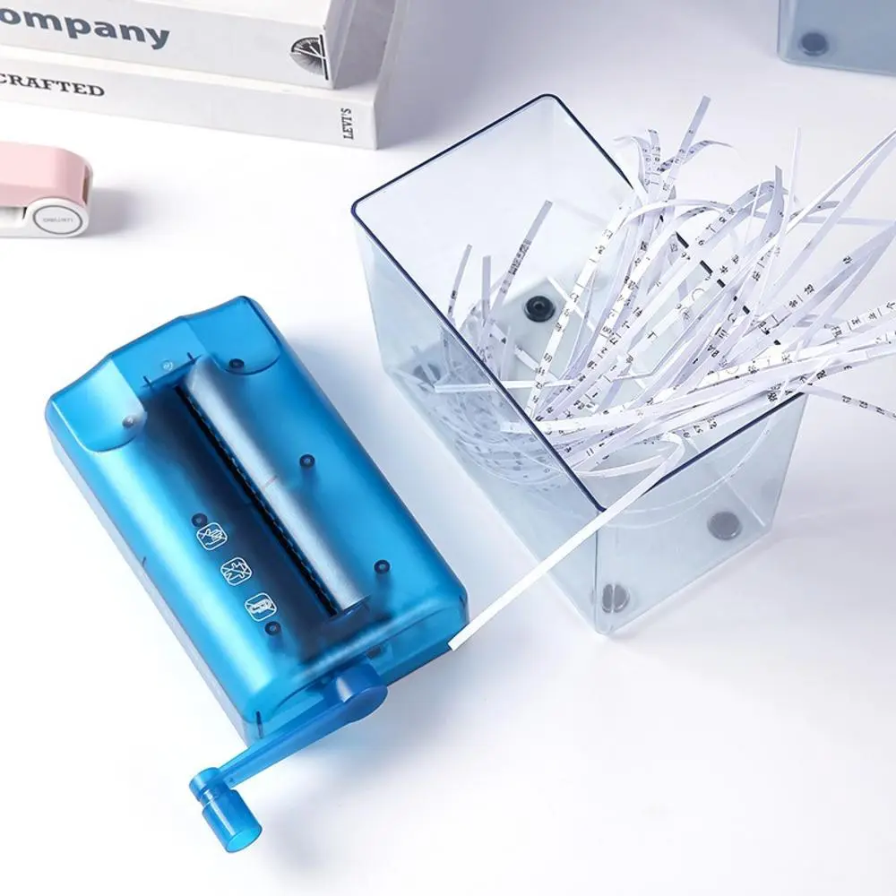 Black/Blue/Red Mini Shredder Efficient PP Paper Shredder Manual Shredder for Office Use Home Use Personal Privacy Protection Paper Disposal