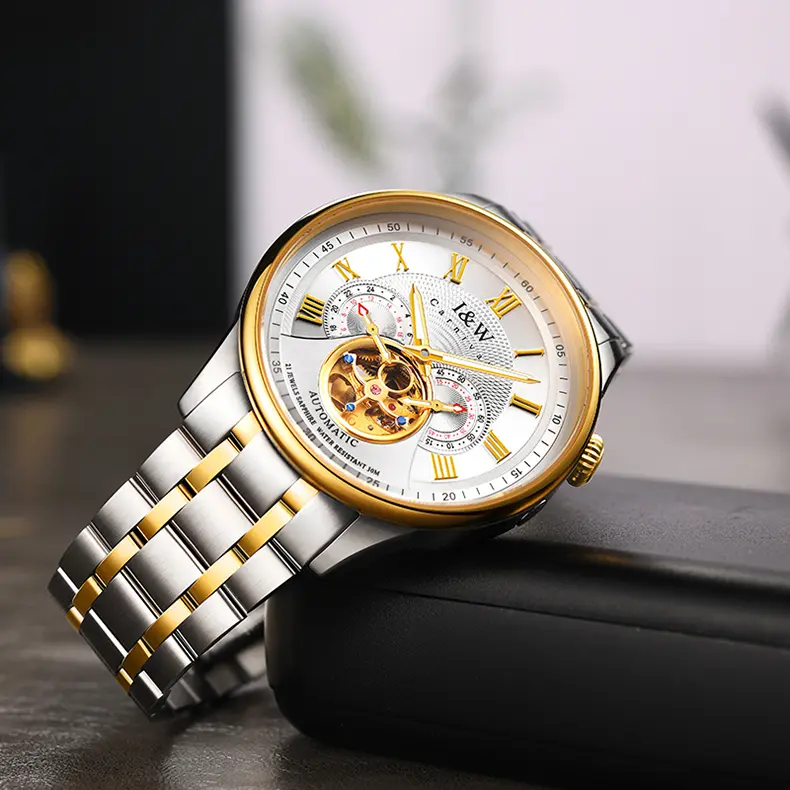 Đồng Hồ Nam I&W Carnival 613G Chính Hãng Full Box Chống Nước Kính Chống Xước Dây Thép Cao Cấp BH 5 Năm Máy Cơ Tự Động - Watch, Đeo Tay 2