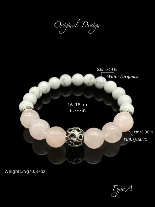 Natural Stone Beaded Bracelet, Fashionable Jewelry for Women & Girls, Trendy All-match & Exquisite Jewelry for Birthday Gift, with Gift Box 1