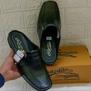 Sepatu sandal selop bustong kulit pria dewasa Hitam kode wl 85 hitam