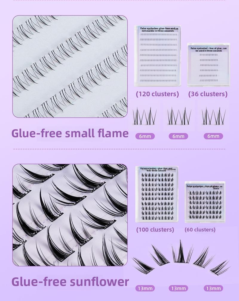 Product Introduction of Flat Glue-Free False Eyelashes Formaldehyde-Free 10 Rows SUNFLOWER Lower Eyelashes Fox False Eyelashes Female Natural Self-Adhesive 2
