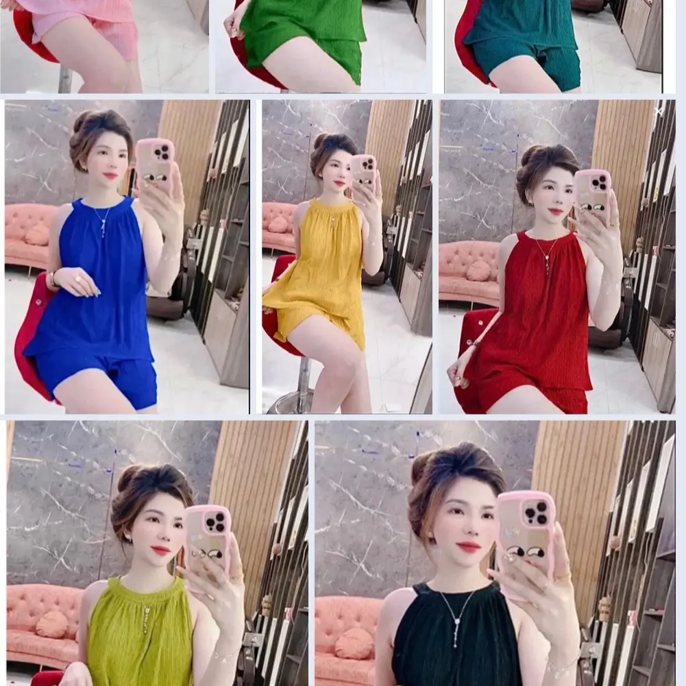 Đồ bộ yếm đùi xốp nhật tiểu thư 40-70kg