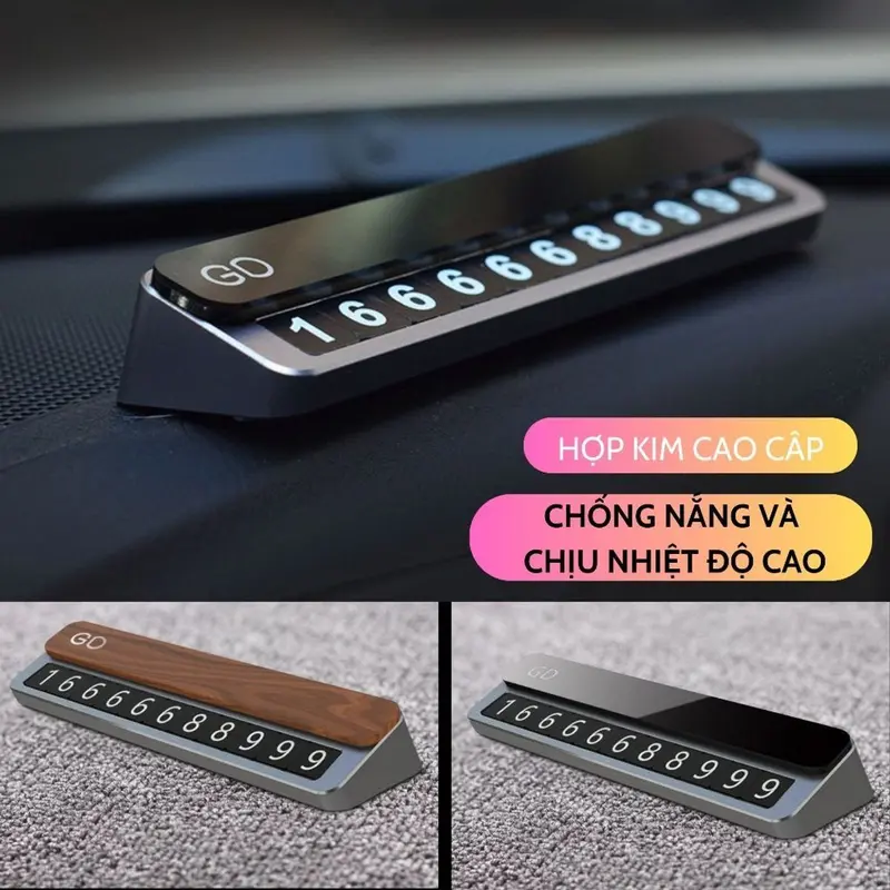 Bảng số GO cao cấp chất liệu kim loại nguyên khối, bảng số đỗ xe có nắp trượt nam châm (HÀNG CÓ SẴN) 6