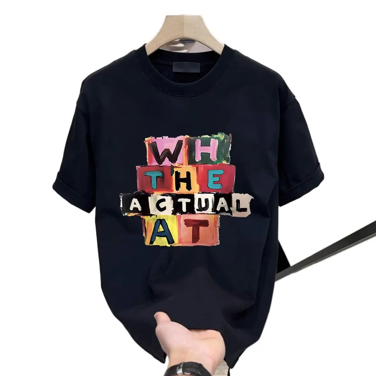 Fashion brand printed short sleeve T shirt men's new half sleeve trend top men round neck body shirt muffin  tops japanese  streetwear ariana  grande  shirt  meme