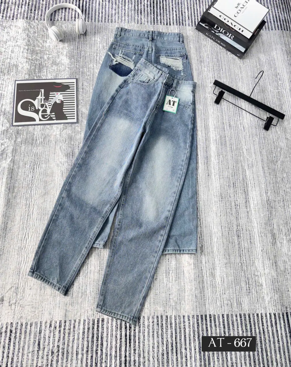 Quần Baggy Nữ 493 Khuy Cạp Cạp Cao Hách Dáng 4 Màu Phong Cách Hàn Quốc - Pants, Women Có Túi