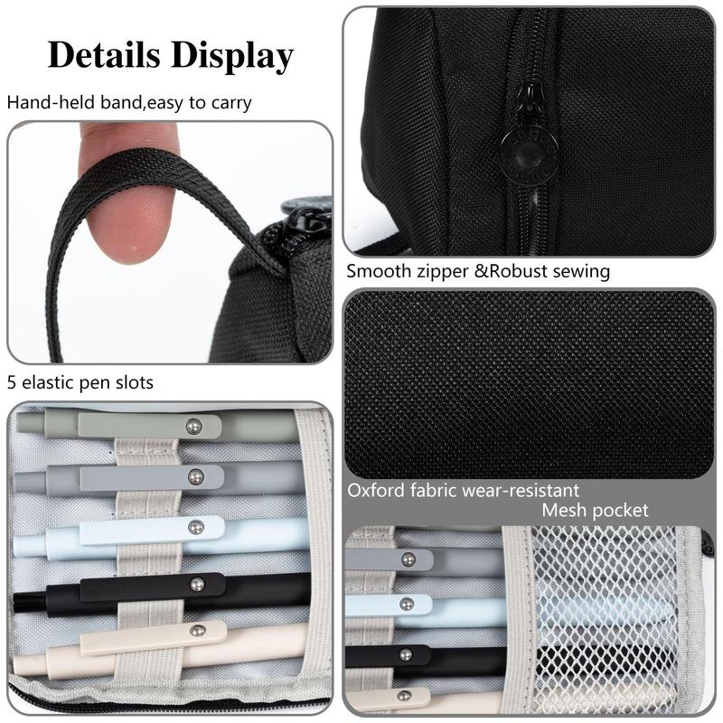 Product Introduction of Large Capacity Triangle Oxford Cloth Pen Case, 1 Count Durable Stationery Storage Bag, Stationery Organizer for School, Office and Travel 3
