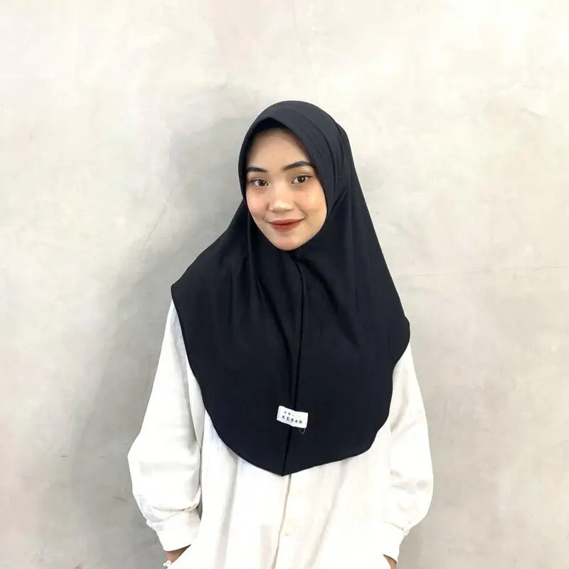 by KENAN Hijab Bergo Kenan size M matt Jersey Busa Casual Instan Kerudung Nyaman Simple    Soft Pad Panjang Muslim Tebal Cantik Syari Sporty Hitam Navy Khimar Variasi 0