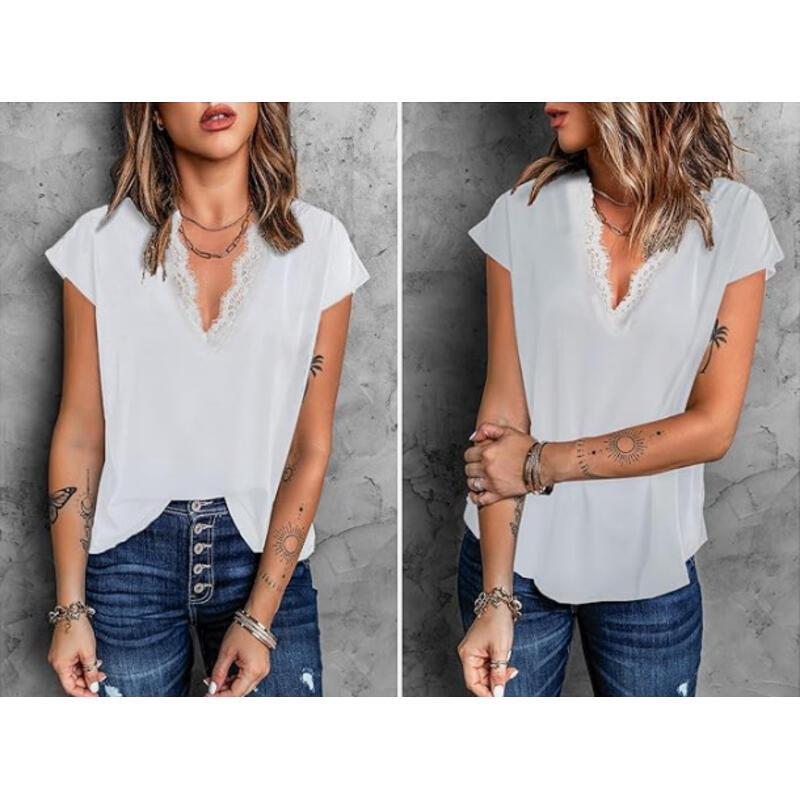 Product Introduction of New fashion versatile shirt lace top popular new product 4