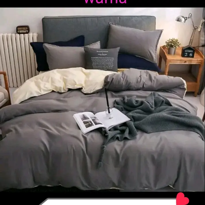 Zarisasleepsoundly Bedcover dua warna/bedcover only//bedcover ukuran king/bedcover polos/catton polos lembu tidak luntur Katun Katun Lembut 2