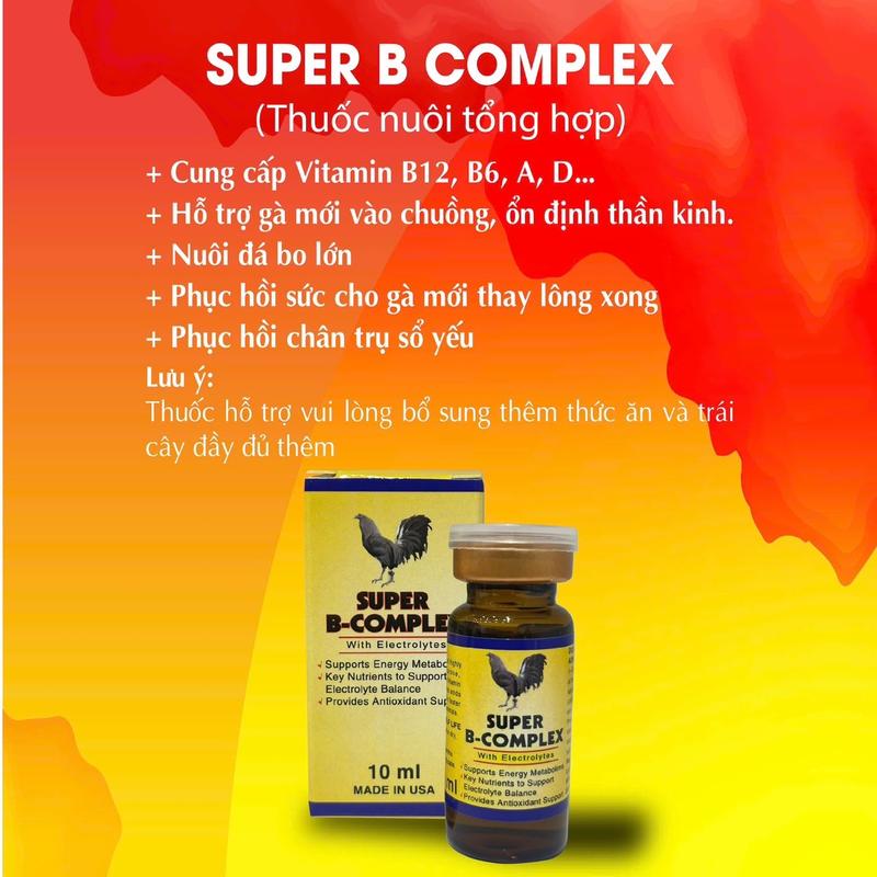 [ĐỨC TRẦN] Thuốc nuôi tổng hợp bo lớn Super B Complex cho gà mới về chuồng và nuôi chế độ