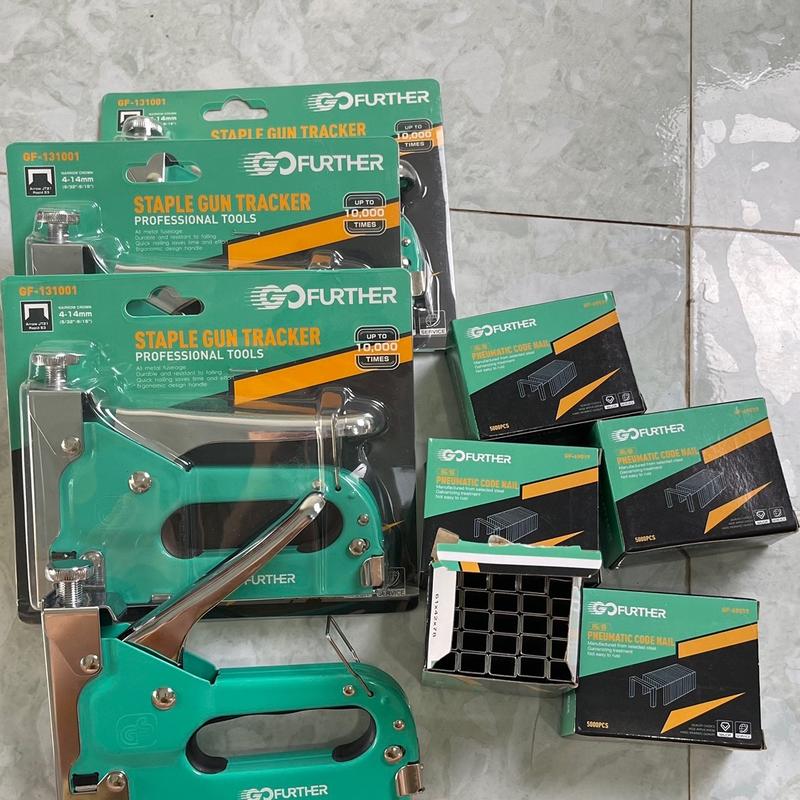 ( Tặng ghim 16/8 ) Máy bấm ghim bằng tay, ghim vào gỗ, tranh ảnh,  Kìm bấm đinh ghim GO FUTHER mẫu mới có chỉnh lực và VAU cao cấp đa năng, tiện dụng