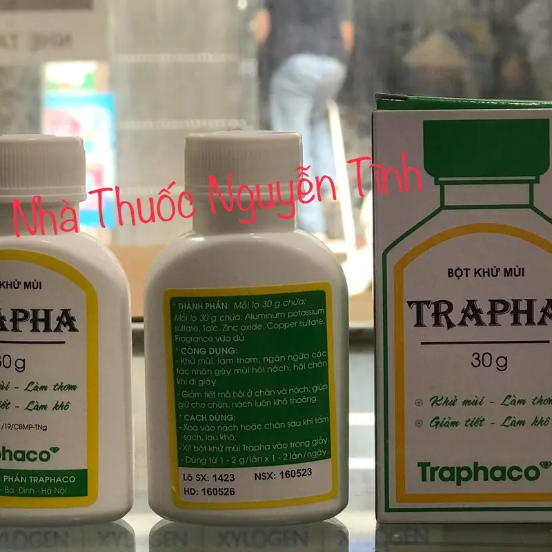 Bột khử mùi Trapha 30g Traphaco giảm tiết, khử mùi hôi nách, chân. 1