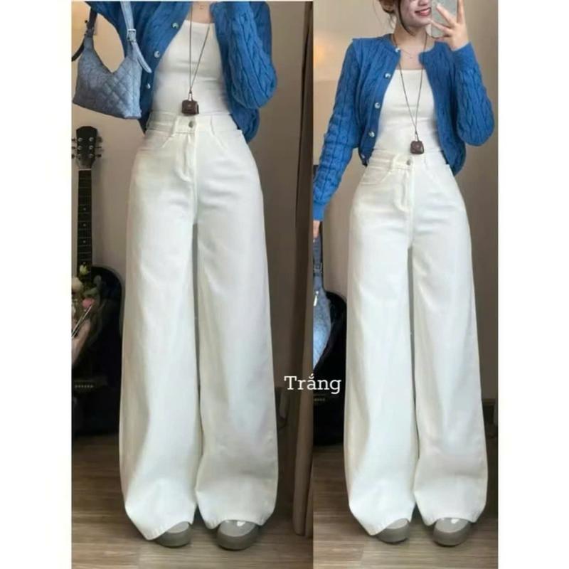Quần baggy KaKi Jean nữ ống suông Màu Đỏ Đô Hottrend ,Quần nữ ống rộng Trơn 3 Màu THĐ02