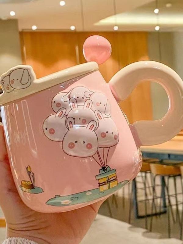 Cốc sứ quai chùm bóng, ly uống nước cafe kute dễ thương hài hước, đồ quà tặng sinh nhật người kèm nắp thìa cực chill 7