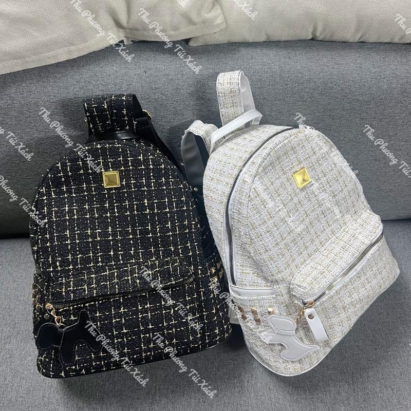 Balo vải dạ kim tuyến size 40 quai to đựng vừa a4 giáo án kèm móc cún