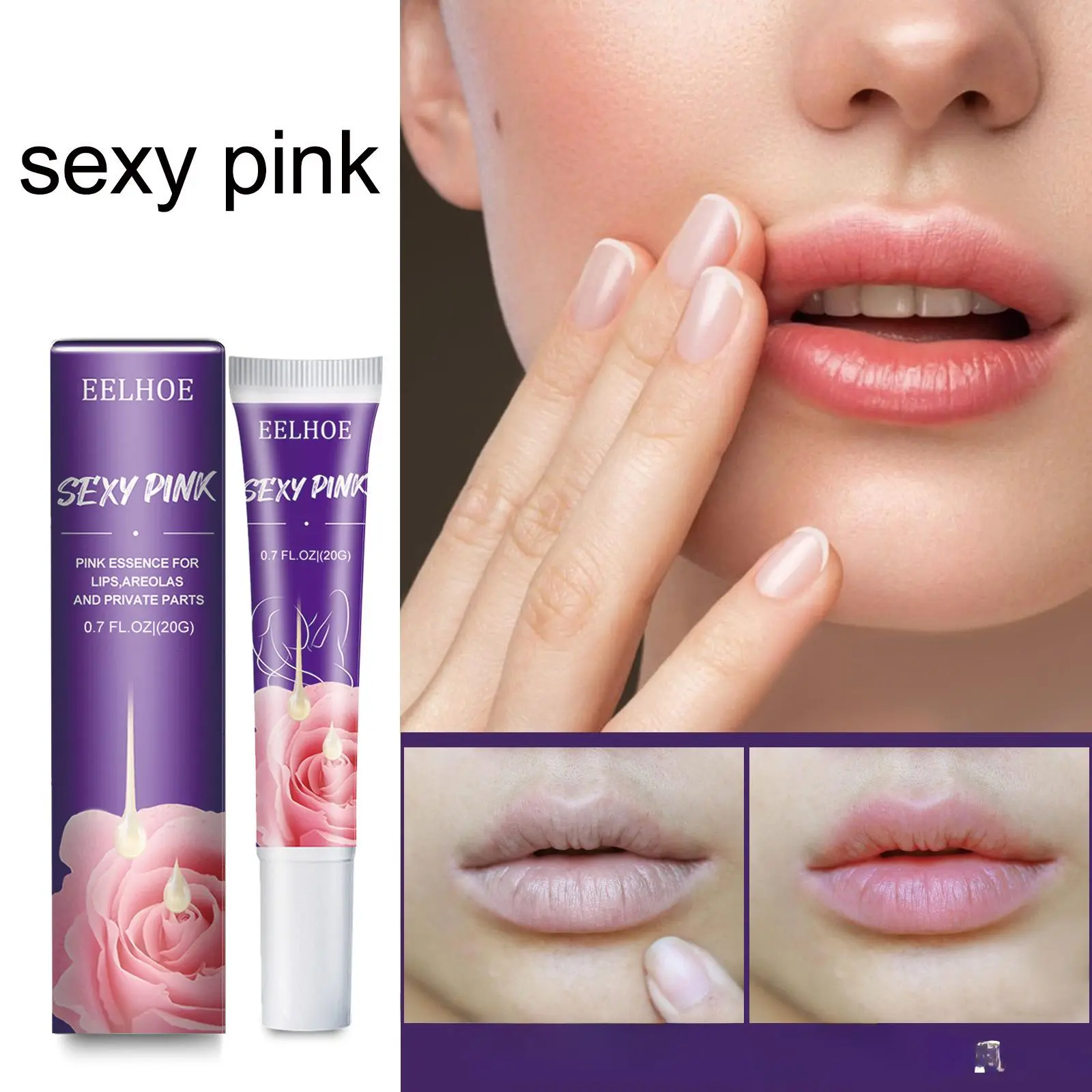Women Sexy Pink Lip Dark Removal Melanin Whitening Cream Underarm Bleaching Serum Whiten Butt Knee Brighten Inner Thigh Parts