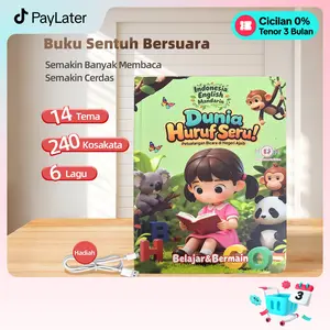 Habibi Buku Edukasi Anak 240 Kosakata & 14 Tema dengan Suara Hewan Asli Cocok untuk Usia 3+ Tahun Dunia Huruf Seru Buku Suara Bilingual 3 Bahasa Indonesia English Mandarin