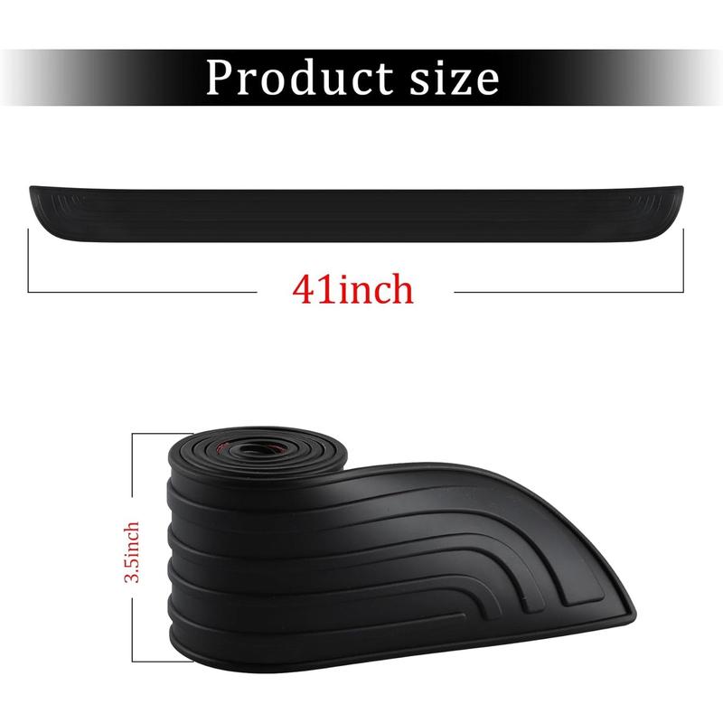 SINGARO Car Rear Bumper Protector, 41inch x3.5inch Car/SUV Universal Rubber Anti-Scratch Trunk Exterior Accessories（Black） 1