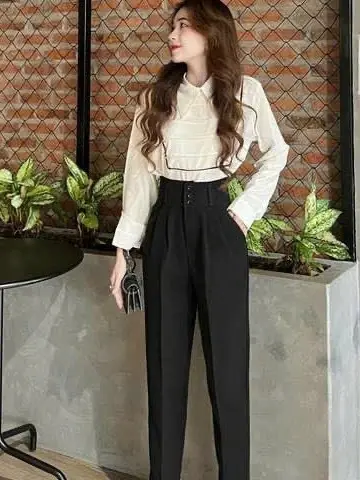 Quần bagy 3 khuy chất tuyết mưa Nữ Pants Baggy Women