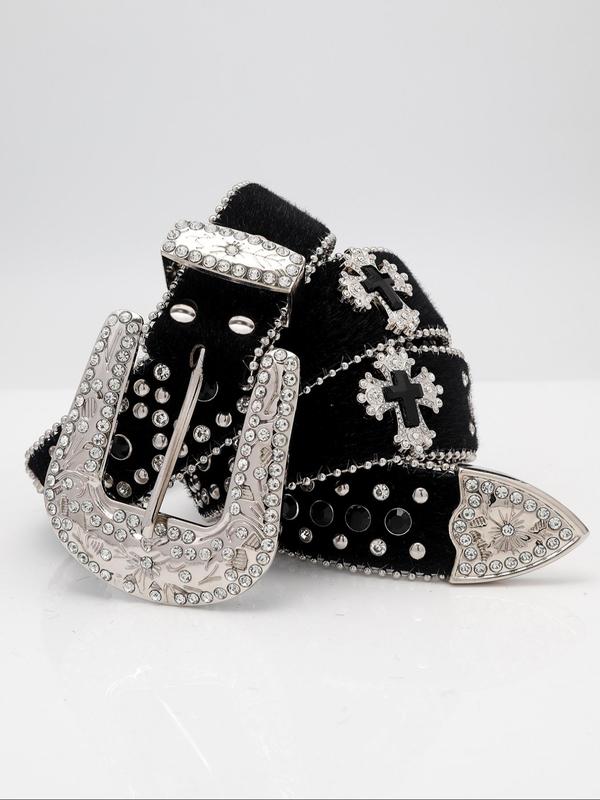 Easter Y2k Rhinestone Decor Belt, Wide Waistband for Party, Designer Belts, Country Rivet Full Rhinestone Men & Women Accessories for Daily Clothing Decor, Belts for Women 1