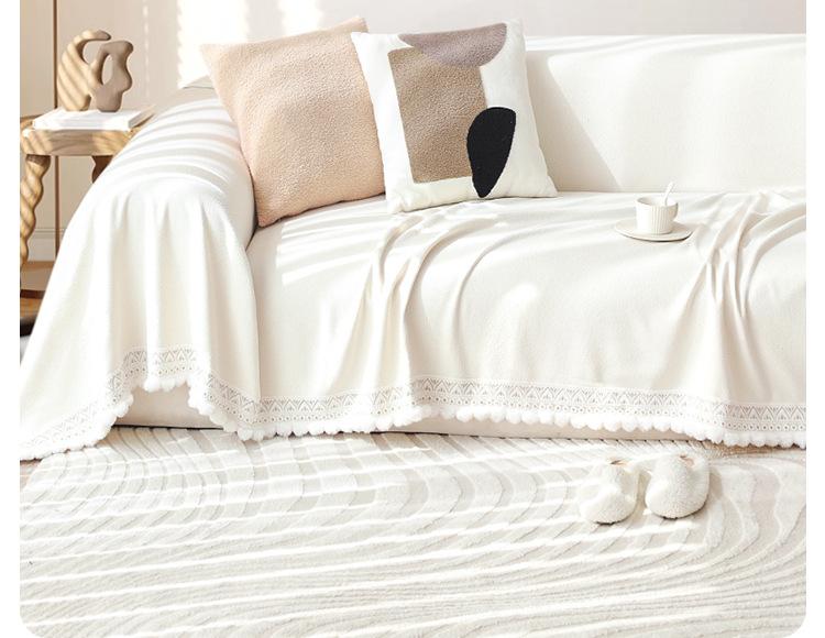 Product Introduction of New Cream Style Teddy Velvet Universal Sofa Cover for All Seasons, Full Coverage, Non-Slip Integrated Leather Sofa Cover 8