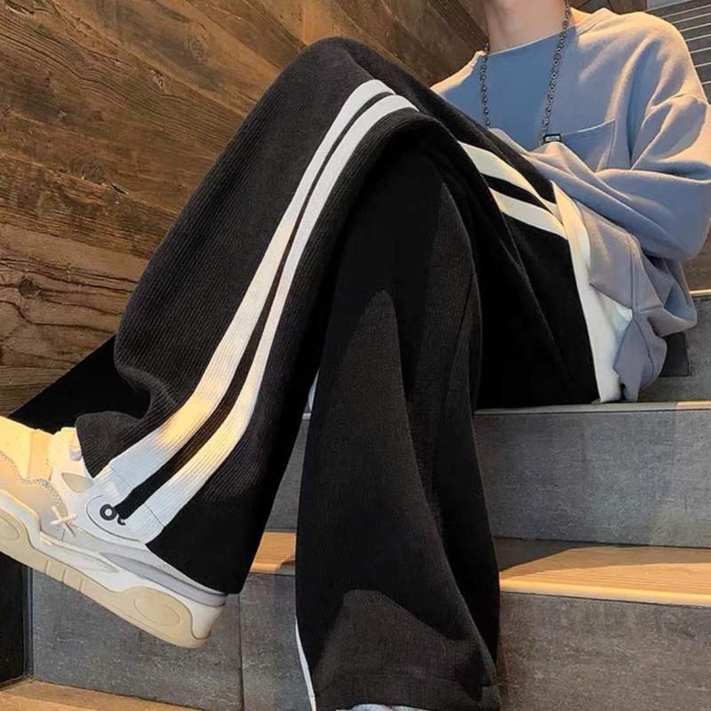 QUẦN NHUNG Tăm Ống Rộng  COLLECTION  NAD Phối 2 soc Unisex - Quần Dài Cạp Chun Eo Vải Co Dãn Dày Dặn ấm áp 3