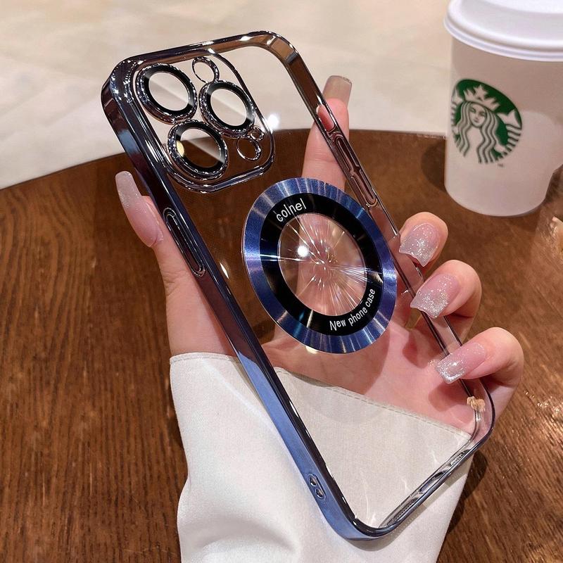 Christmas Ramadan Magnetic Transparent Phone Case (1 Piece), TPU Cellphone Protective Case, All-inclusive Shockproof Mobile Phone Cover For iPhone 11 12 13 14 15 Pro Max, Smartphone Protector Accessories 8