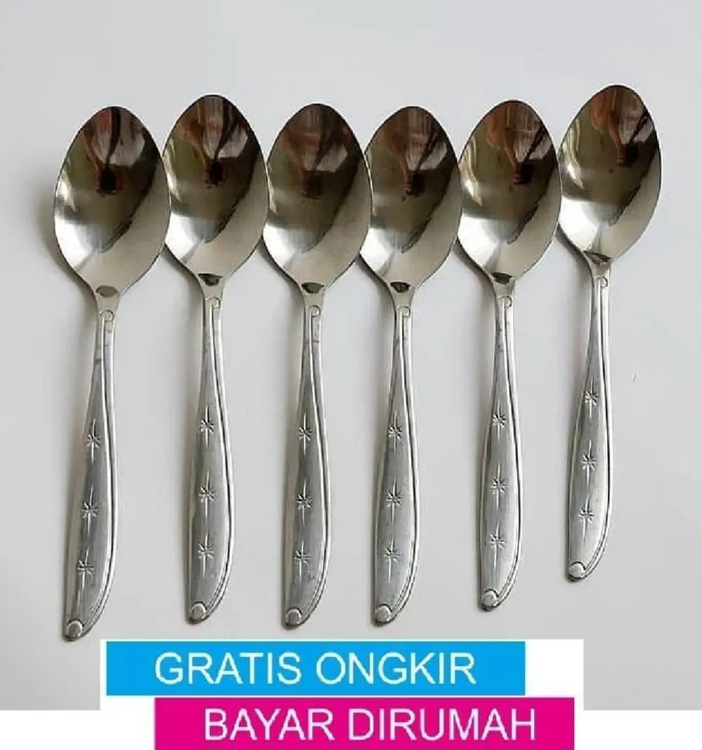 6 Lusin [72 Pcs] Sesndok Makan Stainless Steel Anti Karat Bisa Cod sendok  murah