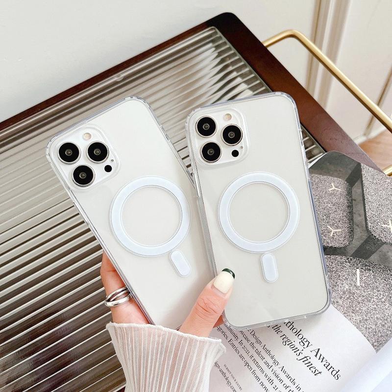  Ốp Lưng Iphone Trong Suốt Magsafe Hỗ Trợ Sạc Không Dây Từ Tính 7plus 8plus x xs 11 12 13 14 15 pro max plus promax Cao Su Phụ Kiện ốptừtính 