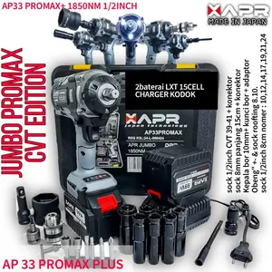 RAJA impact wrench APR jumbo AP33 promax+  2024 1850nm 1/2inch 2baterai 15cell 99v garansi resmi 5thn
