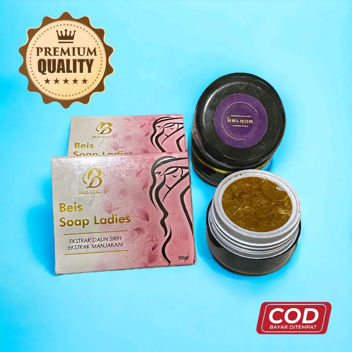 Paket Beis Soap Ladies & Beauty Cream Ladies. 1 pcs Sabun & 1 pcs Cream.