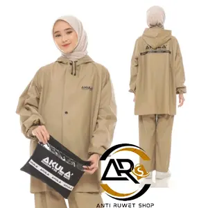 RAINCOAT JAS HUJAN PRIA WANITA SETELAN BAJU DAN CELANA BAHAN KARET PVC TEBAL DAN 100% ANTI REMBES