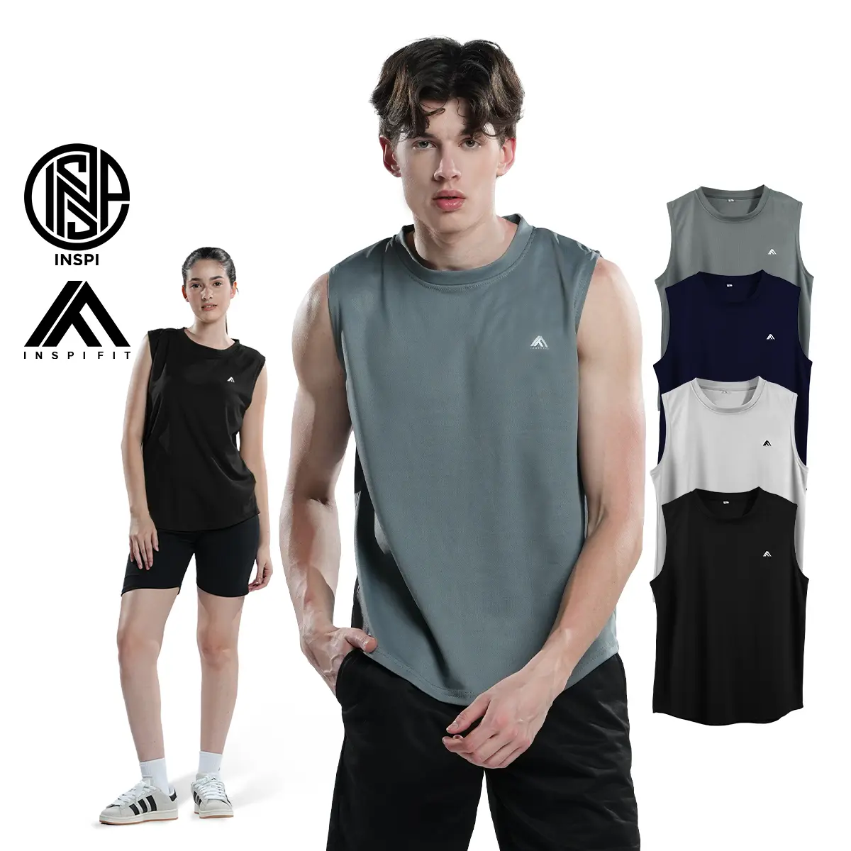 INSPI FIT Drifit Sando For Men & Women Sports Sleeveless Jersey Gym Tank Tops Sportswear Collection Basic Activewear