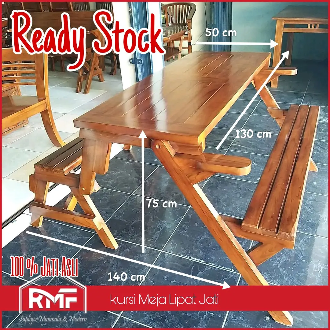 kursi bangku taman outdoor jati minimalis / kursi lipat kayu jati, kursi magic