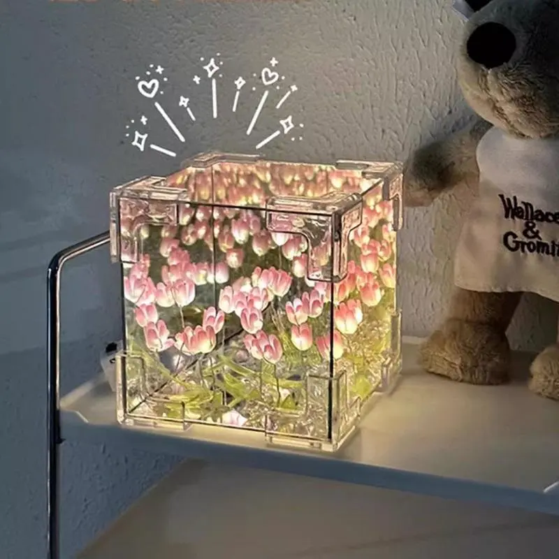 Đèn Ngủ Gương Hoa Tulip, Thiết Kế Sáng Tạo, Ánh Sáng Tự Làm Phong Cách Instagram, Đèn Tạo Không Khí, Đồ Trang Trí Để Bàn, Đạo Cụ Chụp Ảnh,  Phong Cách Ins, Đèn Gương Đám Mây, Gương Biển Hoa Tự Làm, Đồ Dùng Quà Tặng Sinh Nhật Và Ngày Lễ Tình Nhân, Trang Tr 2