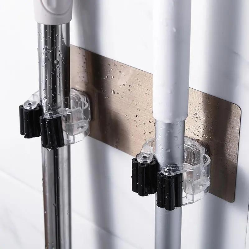 Product Introduction of Mop Hook, 1 Count Adhesive Broom Holder Hook, Wall Mounted Stable Broom & Mop Holder 6