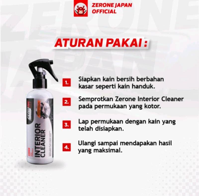 Zerone Interior Cleaner Pembersih Dashboard Plafon Jok Kulit Sintetis 250ml 4