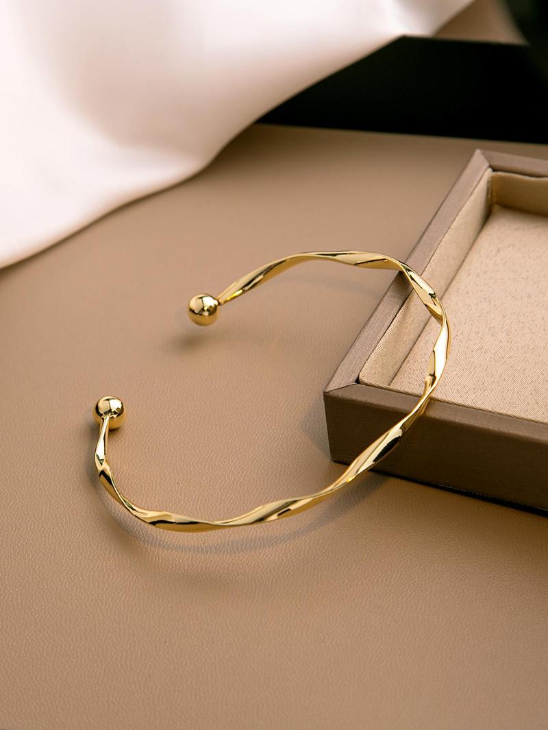 Product Introduction of Women's Plain Casual Alloy Cuff Bangle,  Mother's Day Gift, Elegant Casual All-match Jewelry for Girls Gift, Female Classic Fashion Accessories for Daily Wear 13