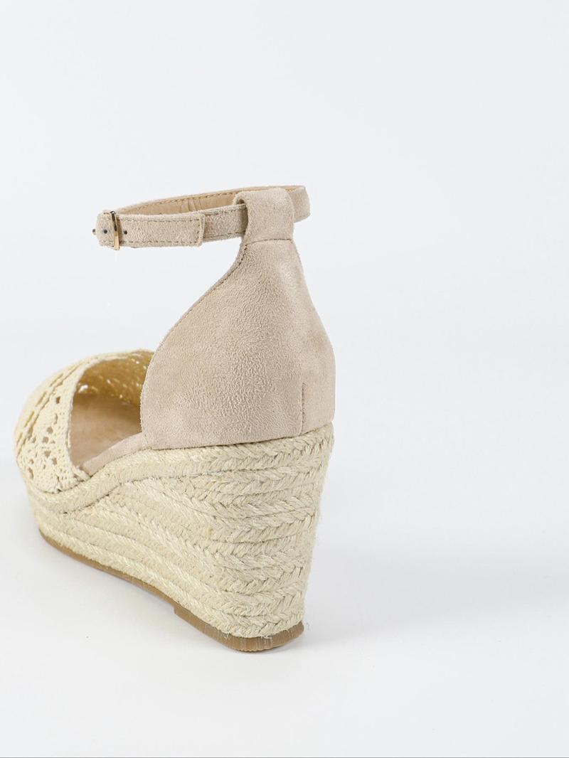 Product Introduction of Women's Fashionable Lace Up Platform Sandals, Boho Style Hollow Out Design Wedge Sandals for Beach Vacation, Casual Versatile Shoes for Women, Girl 7