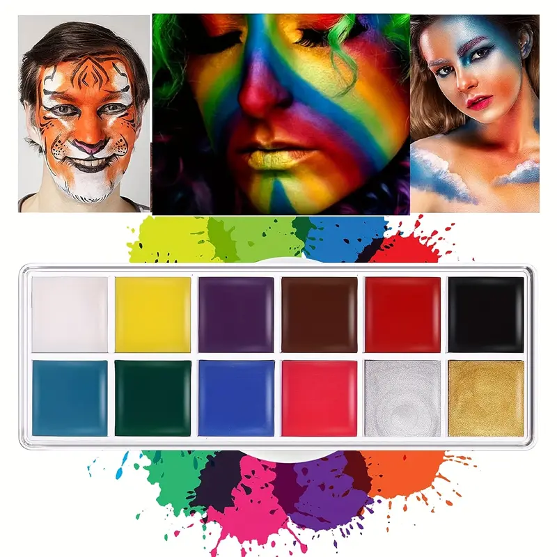 Bộ màu vẽ body painting Pikay Halloween 12 màu dạng sáp màu nước hóa trang 0