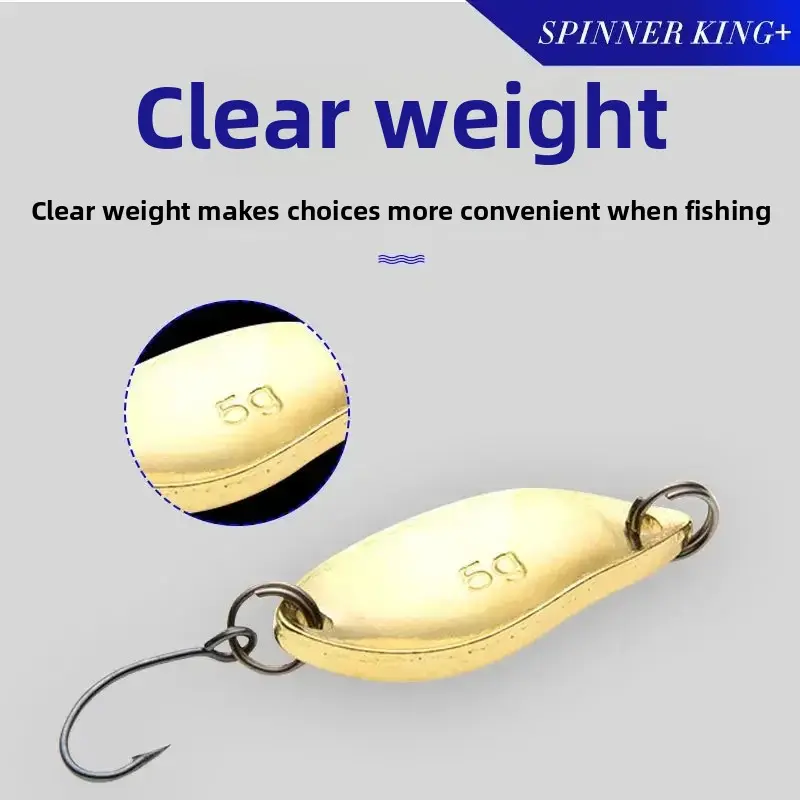 Makouwang Single Hook Lure Fake Lure Iron Sheet Spoon Sequin 2.5/3.5/5g Bionic  Simulated Bait Tied Hair Fishing