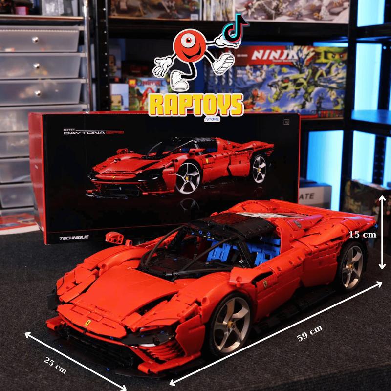 Mô hình xe lắp ráp Ferrarii DAYTONA SP3 tỷ lệ 1:8, 3778 chi tiết, Bản đính chi tiết, Technic Siêu Xe