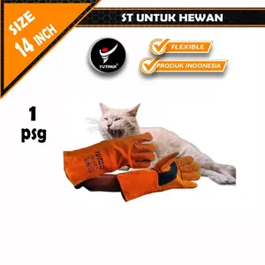 Sarung tangan Kulit yutaka Anti Gigitan Binatang 14 inch Safety Glove