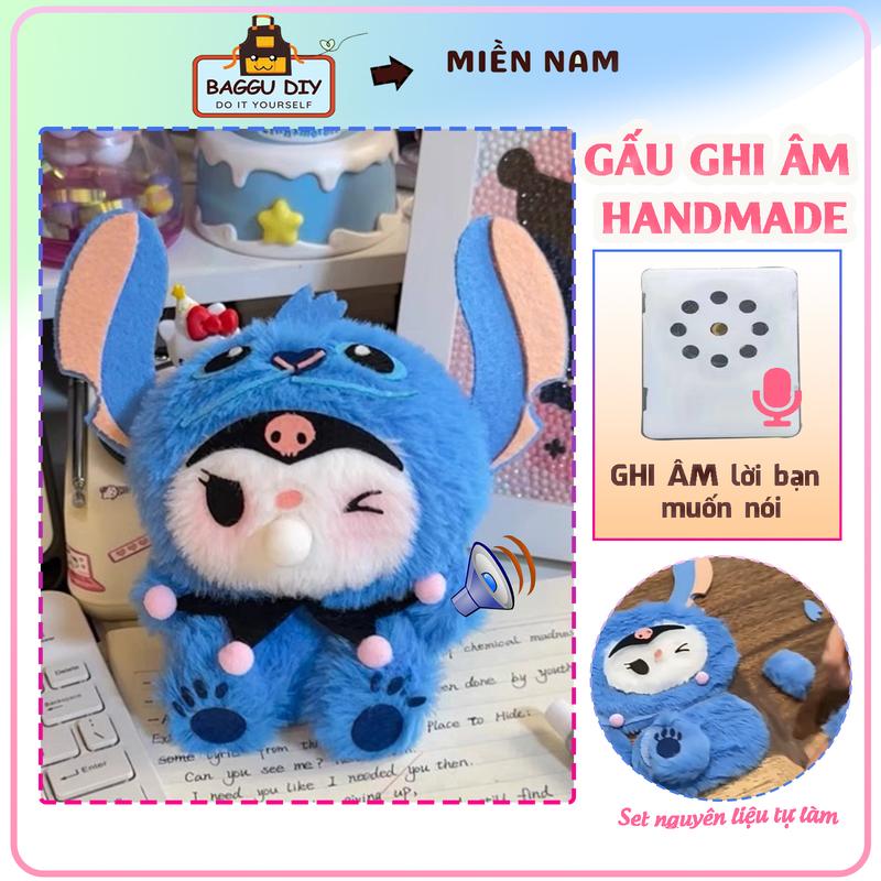 Set nguyên liệu tự làm Gấu Bông Ghi Âm Giọng Nói, bộ phụ kiện DIY , món quà handmade ý nghĩa tặng bạn gái, crush,... dịp lễ noel, tết, valentine,...Kèm video hướng dẫn chi tiết - Baggu DIY
