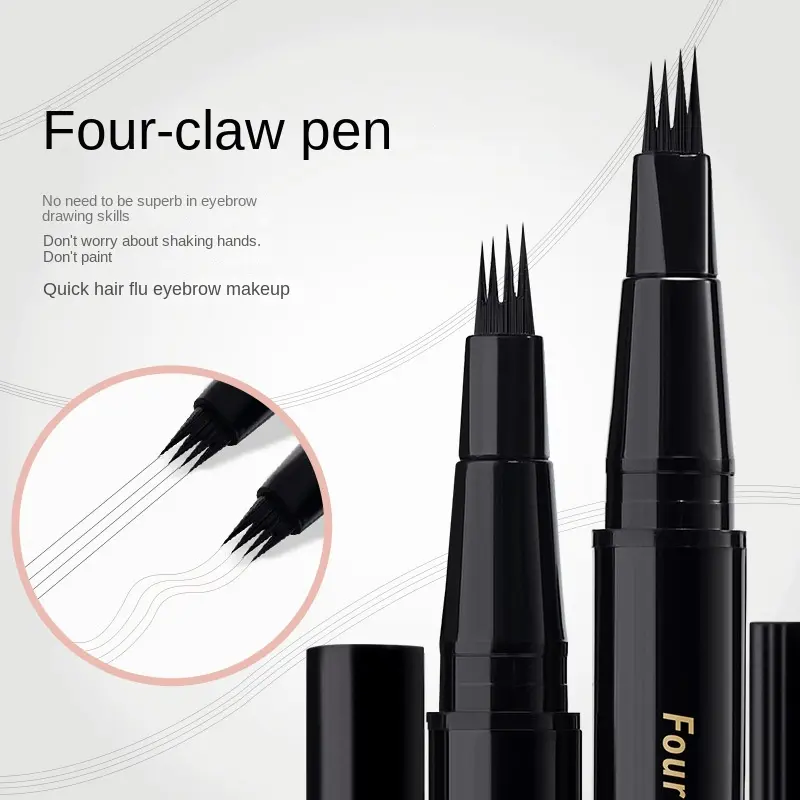 Gecomo Fine Smooth Four Claw Water Eyebrow Pencil Makeup Color Natural Wild Eyebrow Waterproof Lower Eyelash Female Eyeliner Cosmetic